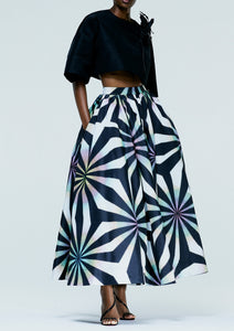 HALFTONE FRACTAL FULL CIRCLE SKIRT