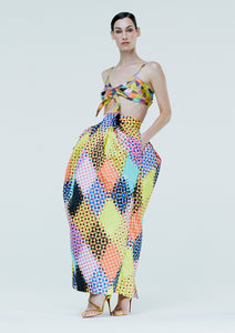 HALFTONE HARLEQUIN TWIST FRONT BRALETTE