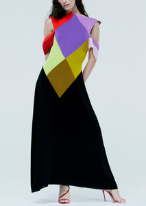 HARLEQUIN KNIT A-LINE DRESS