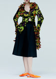 Load image into Gallery viewer, LILY FLORAL TWISTED RUFFLE NECK LONG SLEEVE BLOUSE
