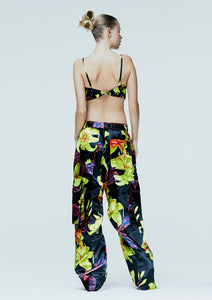 LILY FLORAL PLEATED JUMBO CARGO PANTS