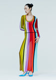 Load image into Gallery viewer, SCOOP NECK LONG SLEEVE STRIPED KNIT DRESS
