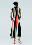 Load image into Gallery viewer, STRIPED SHORT SLEEVE KNIT POLO DRESS
